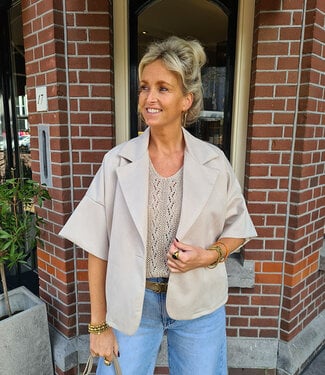 Suedelook Blazer/Vestje Crème