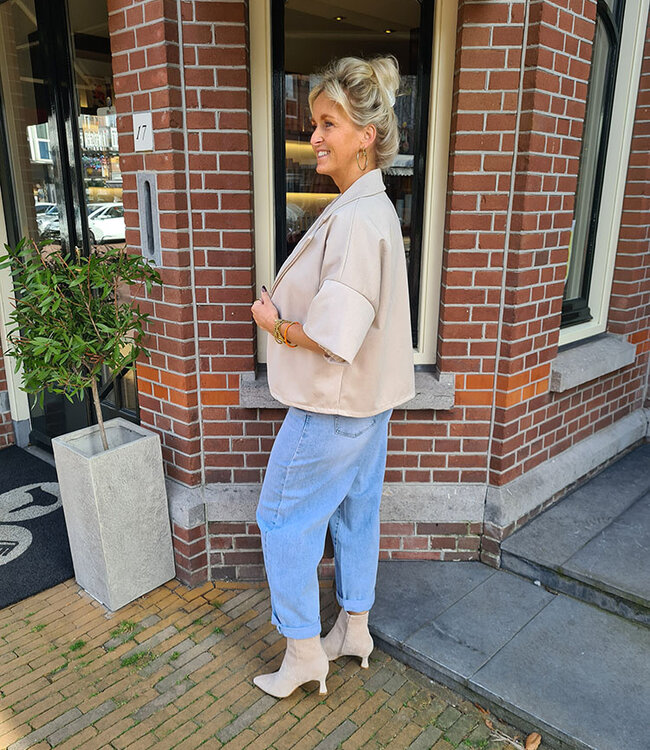 Suedelook Blazer/Vestje Crème