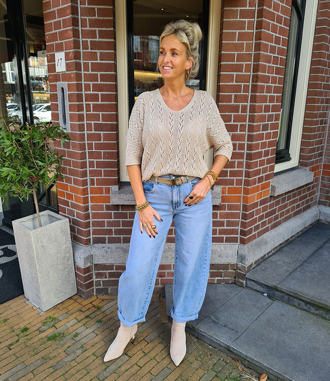 Gehaakte Top met Shimmer Crème