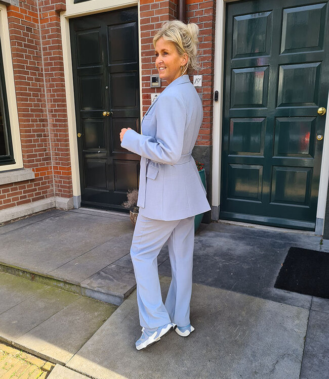 Blazer met Ceintuur Blauw