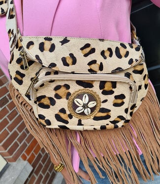 Lederen Heuptas Leopard met Franje