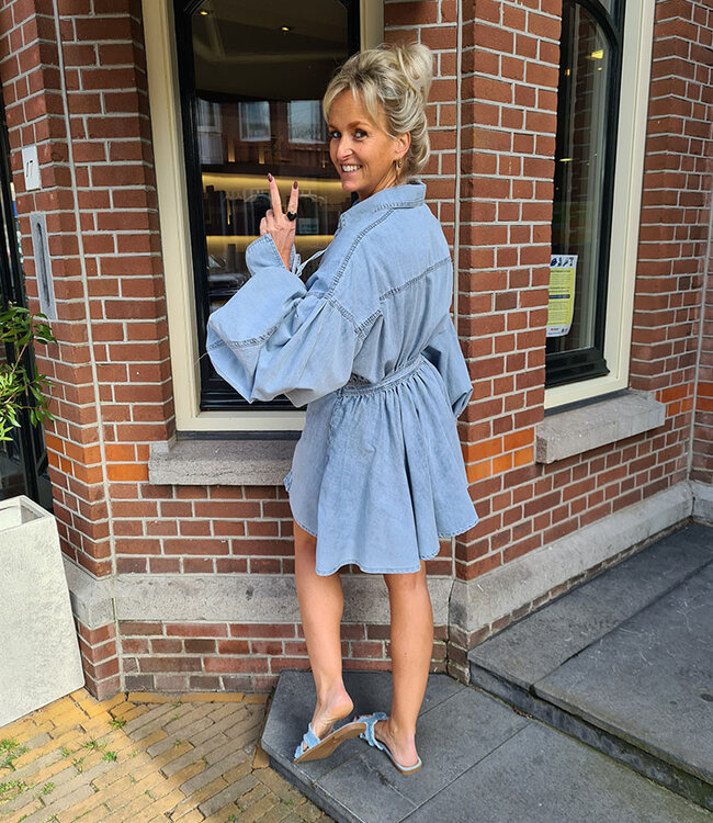 Luxe Denim Spijkerdress Pofmouw