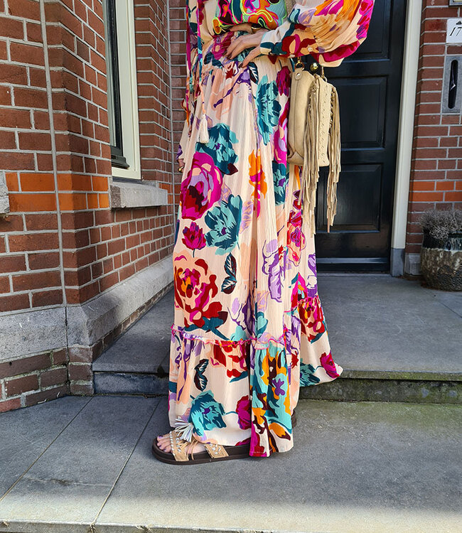 Bianca Flower Rok Crème