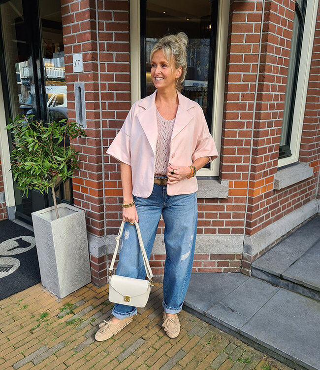 Suedelook Blazer/Vestje Oudroze
