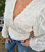 Blouse Gesmokt Vhals Fluffy Crème