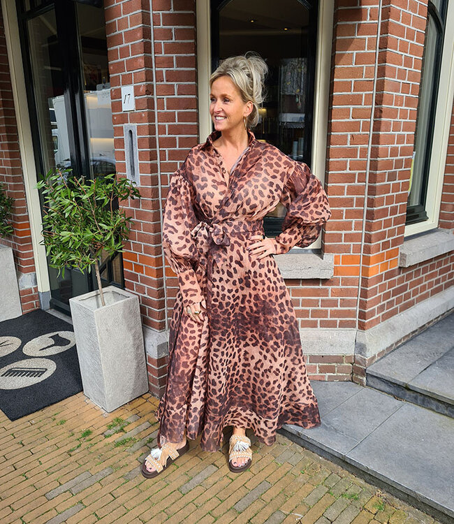 Luxe Lange Wikkel Leo Dress