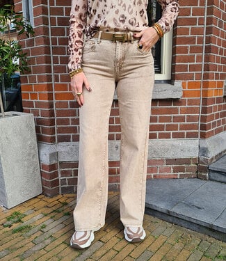 Redial Straight Leg Jeans Beige 7417