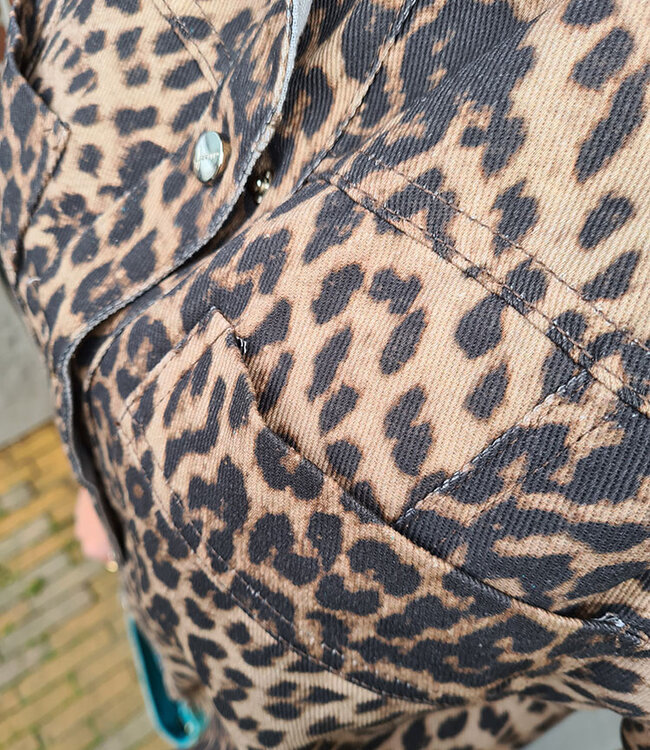 Azzurro Oversized Leopard Denim Dress