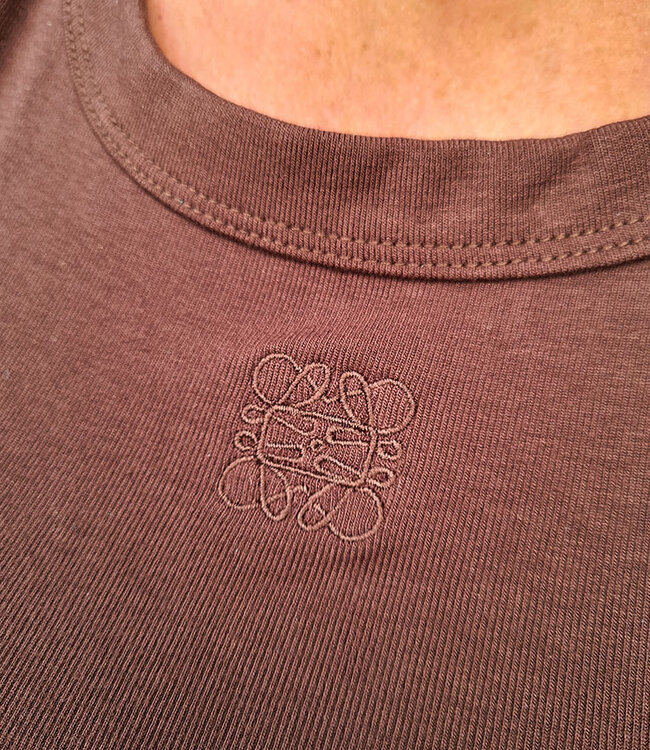 Halter Hemdje Embleem Donkerbruin