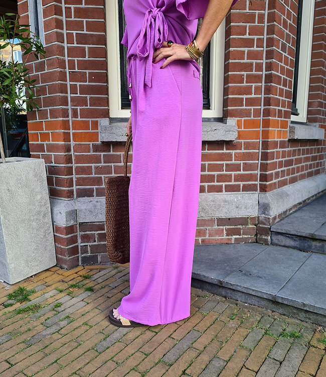 Azzurro Wijde Pantalon Lila