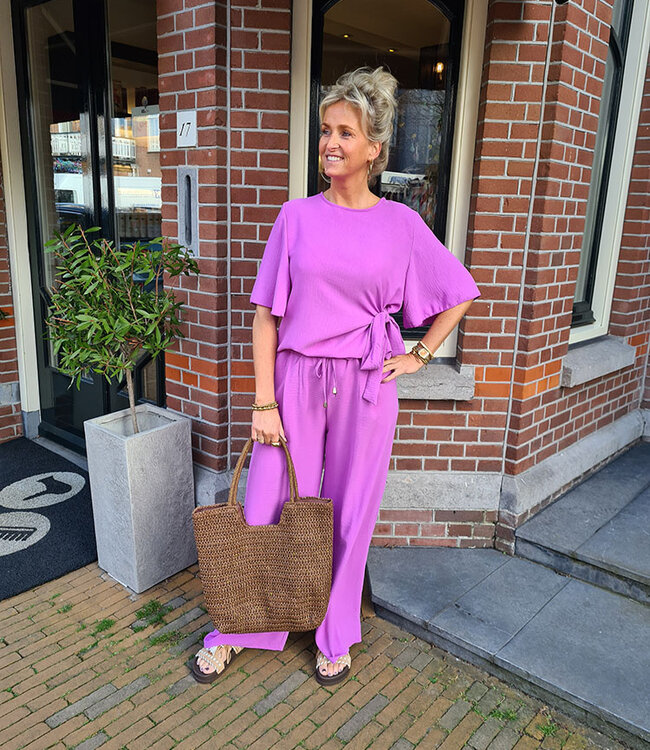 Azzurro Wijde Pantalon Lila