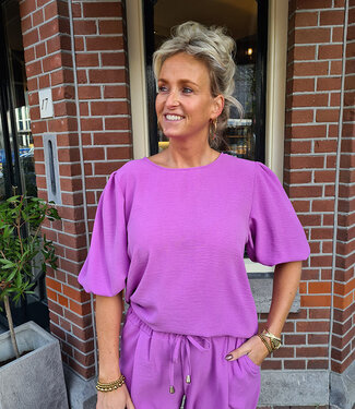 Azzurro Pofmouw Blouse Lila
