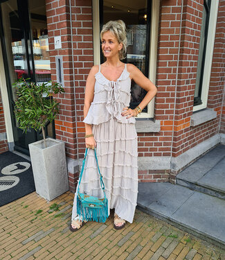 2-Delige Set Ibiza Top & Rok Beige/Taupe