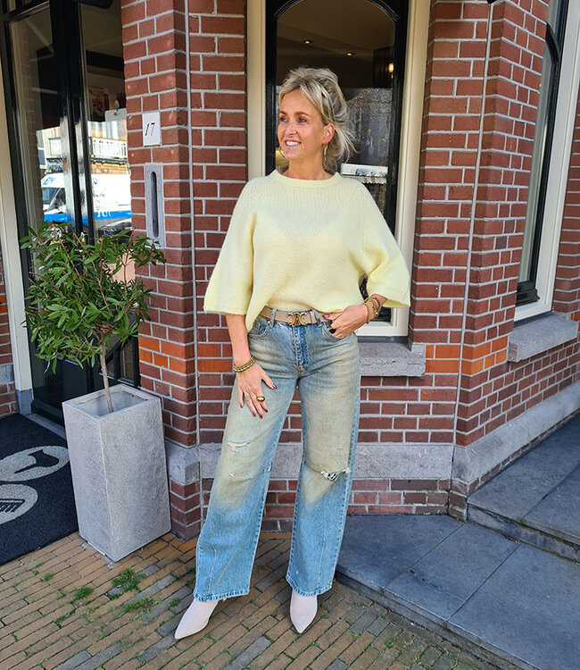 Super Soft Top 3/4 Mouw Geel