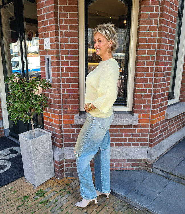 Super Soft Top 3/4 Mouw Geel