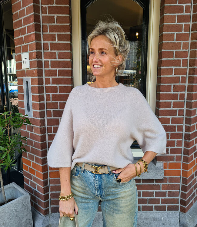 Super Soft Top 3/4 Mouw Beige
