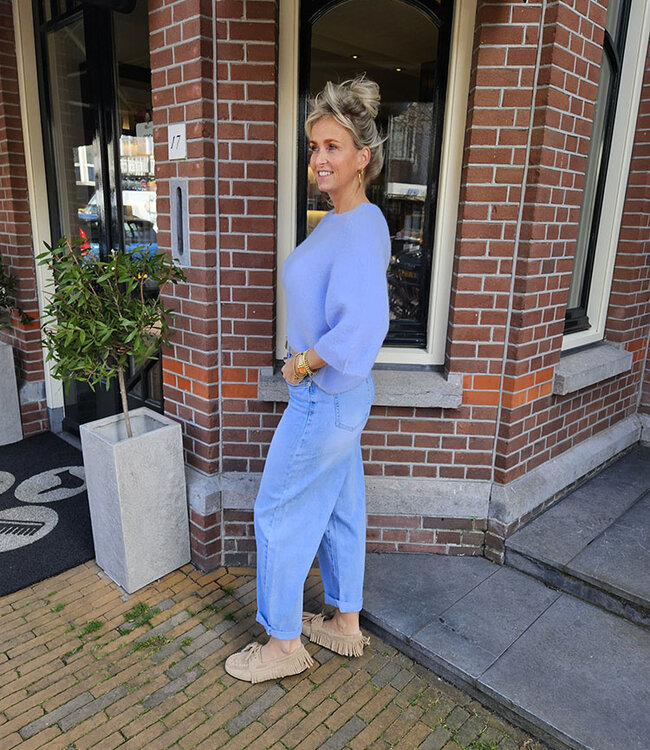 Super Soft Top 3/4 Mouw Blauw