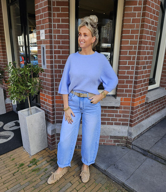 Super Soft Top 3/4 Mouw Blauw