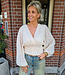 Blouse Gesmokt Vhals Shimmer Leo Crème
