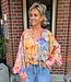 Bianca Oversized Flower Blouse Zijdelook Multicolor