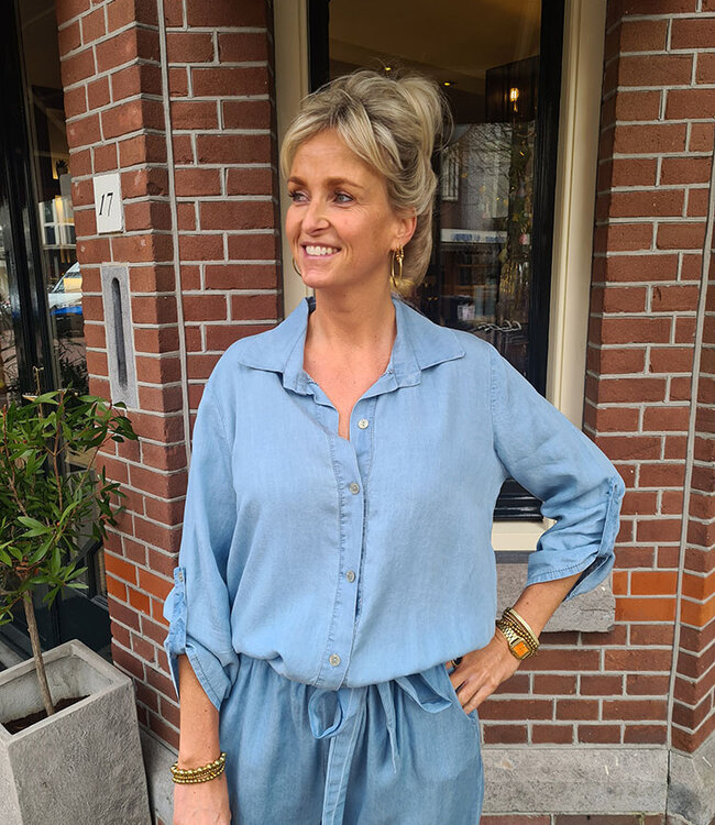 Blouse Doorknoop Denim