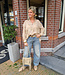 Luxe Oversized Blouse Flower Franje Donker Beige