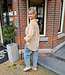 Luxe Oversized Blouse Flower Franje Donker Beige