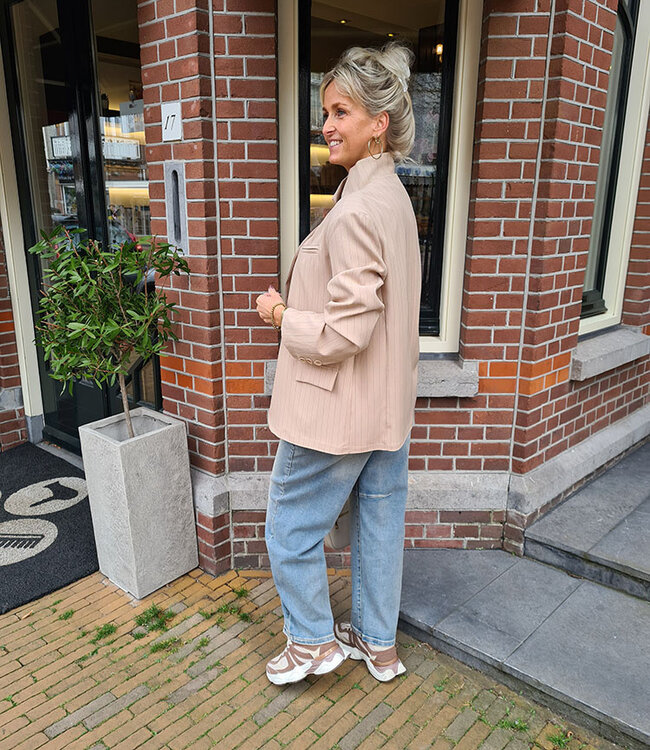 Blazer Krijtstreepje Beige