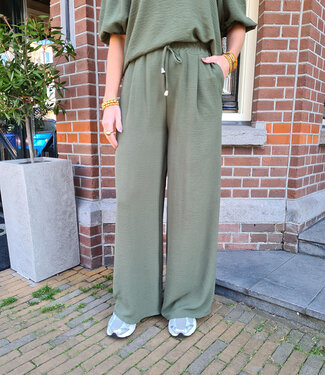 Azzurro Wijde Pantalon Armygroen