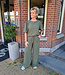 Azzurro Pofmouw Blouse Armygroen