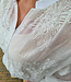 Oversized Blouse met Borduursel Wit