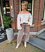 Offshoulder Blouse Pofmouw Beige