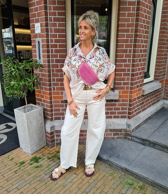 Crossbody Suede met Studs Pink