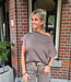 Schuine Hals Knit Top Taupe