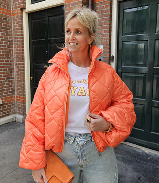 Biba Gewatteerde Doorgestikte Bomber Oranje
