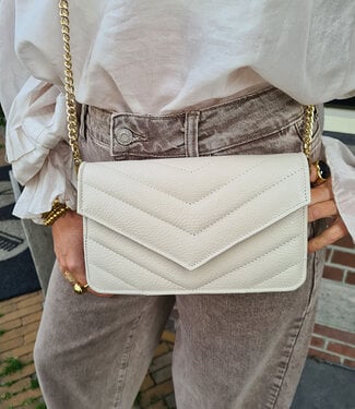 Clutch/Tas Luxe Leder Crème