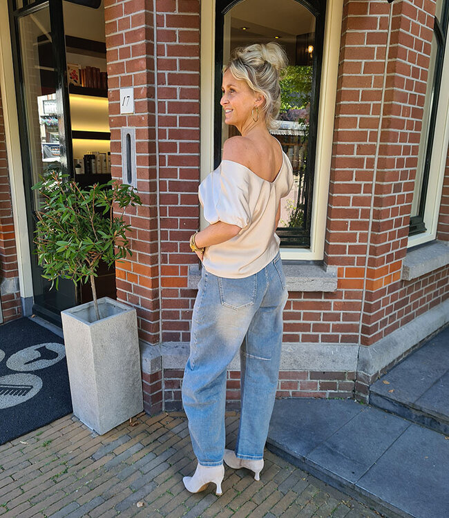 Luxe Zijdelook Top Crème