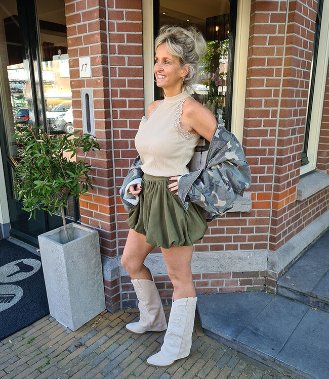 Haltertop Lace Beige