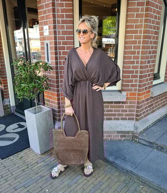Summer Dress Vhals Lang Shimmer Donkerbruin