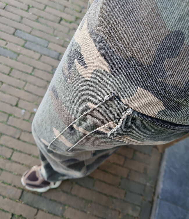 Ambika Broek Denim Armyprint