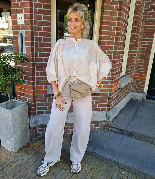 Clutch/Tas Luxe Leder Taupe