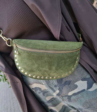 Crossbody Suede met Studs Green