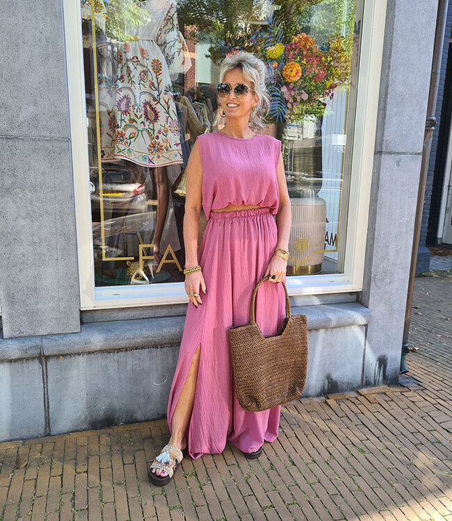 2-Delige Set Top + Rok Light Mauve