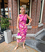 Azzurro Lange Jurk Mesh Multicolor