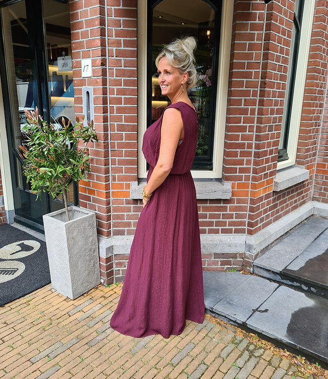 2-Delige Set Top + Rok Bordeaux