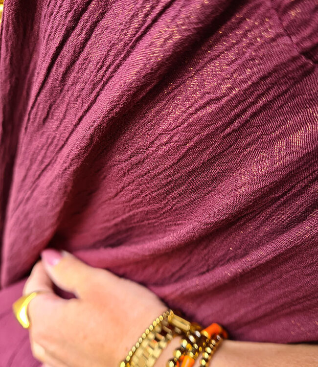 2-Delige Set Top + Rok Bordeaux