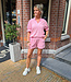 Badstof Set Met Pofmouw Roze
