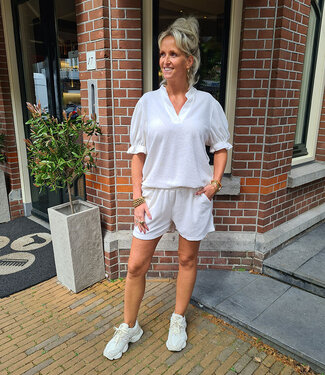 Badstof Set Met Pofmouw Off White