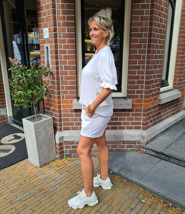 Badstof Set Met Pofmouw Off White