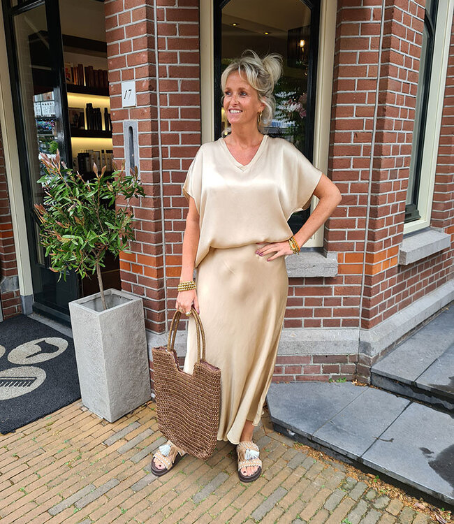 Zijdelook Vhals Top Goud